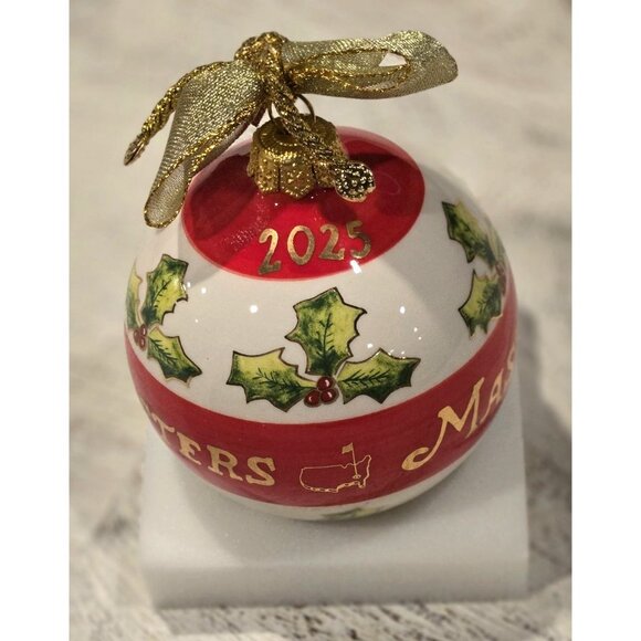 Masters Christmas Ornament 2025 Made in Italy Hand Painted Ceramic Globe w/Holl - Picture 4 of 6